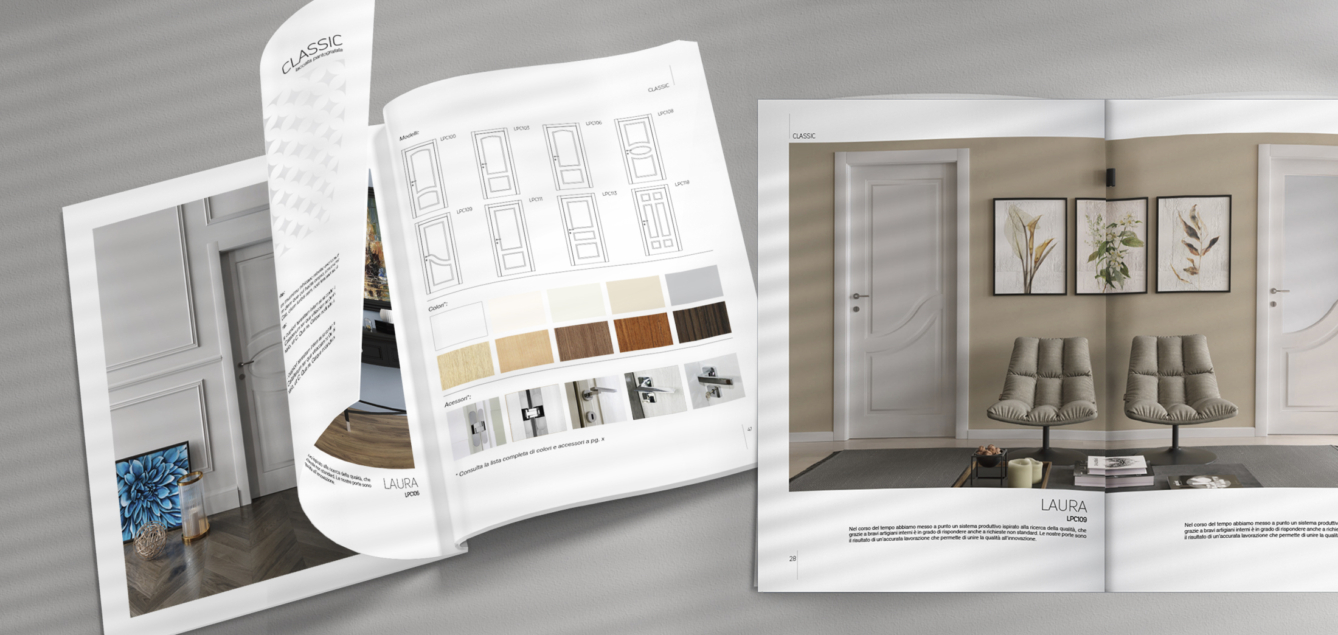 High view of opened square magazines brochure mock-up